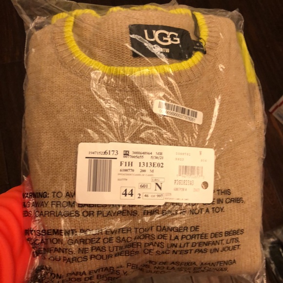 UGG Renata Contrast Trim Cashmere Blend Sweater, Size Medium 🤩 BR1-E - Picture 5 of 9